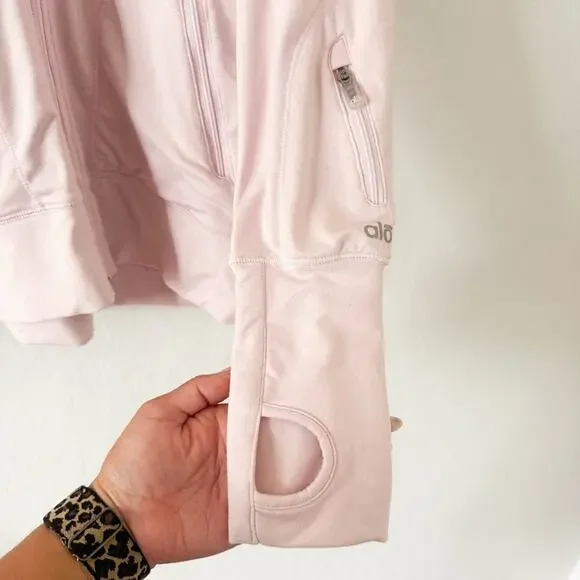 Alo Yoga Light Pink Full Zip Jacket - Picture 4 of 8